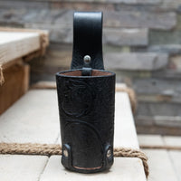 Hulara Full Grain Buff Leather Beer Holster Small Bottle Holster for Men Cowboy Beer Holder for Travel/Outdoor Beer Holster Belt - 3