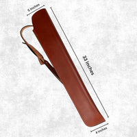 Hulara Real Leather Rifle Scabbard for Lever Action Rifle Case Shotgun Scabbard Carved Saddle Scabbard For Henry Big Boy Rifle With Padded Interior Protection (Brown_2, Solid) - 4