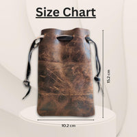 Hulara-Genuine Cowhide Leather Drawstring Shell Pouch Shotgun Ammo Storage Pouch Rifle Ammunition Am - 11