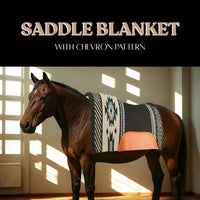 Hulara Equestrian Saddle Blanket with Chevron Pattern, Black and White, Heavy Duty Horse Saddle Pad - 5
