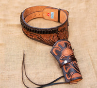 Hulara Full Grain Buff Leather 22 Caliber Plain Western Holster Heritage Rough Rider 22 Holster Western Gun Belt Heritage 22 Holster Cowboy Holster Ruger Wrangler Holster 22 Revolver Holster - 11