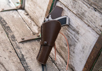 Hulara Leather Western Gun Holster Heritage Rough Rider .Colt SAA Ruger Wrangler Single Six Vaquero Uberti Cattleman Cowboy Holsters for 4.75" and 5.5" Barrel Revolvers Heritage Holster. - 6
