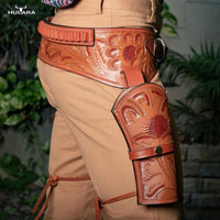 Hulara Leather Western Gun Holster Belt Full Grain Buff  Heritage Rough Rider Gun Belt Cowboy Holster Ruger Wrangler Hol