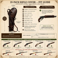 Hulara Leather Rifle Scabbard 24" – Hard Full Grain Leather Western Rifle Case for Lever Action Rifles, Fits Henry, Marl