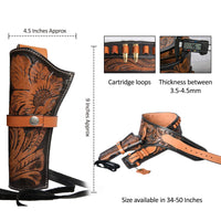 Hulara Western Gun Holster Belt Full Grain DD Harness Buff Cowboy Gun Belt With Holster for Men .38/.357 Cal Cowboy Revolver holder - 5