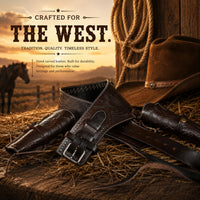 Hulara Western Gun Belt with Holsters for Heritage Rough Rider| Cowboy Holster Belt|Revolver Holster with Belt Full Grain Buff Leather Available in .22/.38/.44 Calibers
