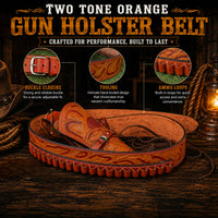 Hulara Leather Western Gun Holster Belt Full Grain Buff  Heritage Rough Rider Gun Belt Cowboy Holster Ruger Wrangler Hol