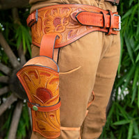 Hulara Full Grain DD Harness Buff Leather Western Gun Holster for Men Heritage Rough Rider 357 Magnu - 33