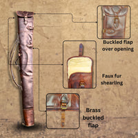 Hulara Real Leather Rifle Scabbard for Lever Action Rifle Case Shotgun Scabbard Carved Saddle Scabbard For Henry Big Boy Rifle With Padded Interior Protection (Brown_2, Solid) - 4