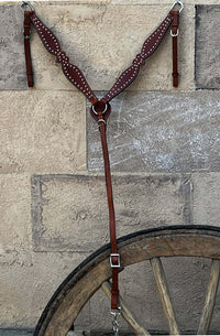 Hulara Top Grain Buff Leather Western Bridle and Breast Collar Set Tooled Headstall and Horse Breastcollar Western Tack Set Horse Breast Collar Western Bridle Sets Horse Headstall and Breast Collar - 8