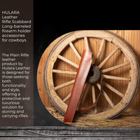 Hulara Real Leather Rifle Scabbard for Lever Action Rifle Case Shotgun Scabbard Carved Saddle Scabbard For Henry Big Boy Rifle With Padded Interior Protection (Brown_2, Solid) - 7