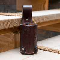 Hulara Beer Holder Full Grain Buff Leather Beer Holster Bottle Holster for Men Cowboy for Travel/Outdoor Beer Bottle Holder Belt Buckle - 3