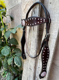 Hulara Top Grain Buff Leather Western Bridle and Breast Collar Set Tooled Headstall and Horse Breastcollar Western Tack Set Horse Breast Collar Western Bridle Sets Horse Headstall and Breast Collar - 7