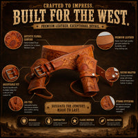 Hulara Leather Western Gun Holster Belt Full Grain Buff  Heritage Rough Rider Gun Belt Cowboy Holster Ruger Wrangler Hol