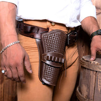 Hulara Leather Western Gun Holster for .22 Caliber Revolver – Fits 4