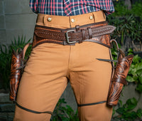Hulara Full Grain DD Harness Buff Leather Western Gun Holster Belt for Men Heritage Rough Rider 357  - 9
