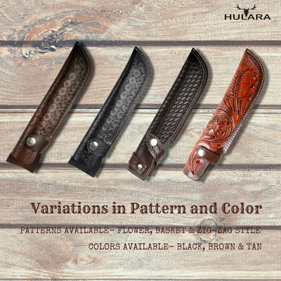 Hulara Genuine Leather Knife Sheath â€“ Handmade Leather Knive Holder with Belt Loop, Fits 4-10" Blade â€“ Fixed Blade Knife Sheaths, Knifes Scabbard for Belt