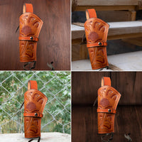 Hulara Leather Western Gun Holster Heritage Rough Rider .Colt SAA Wrangler Single Six Vaquero Uberti Cattleman Cowboy Holsters for 4.75" and 5.5" Barrel Revolvers - 6