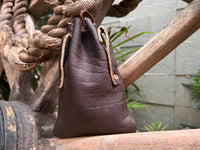 Hulara-Genuine Cowhide Leather Drawstring Shell Pouch Shotgun Ammo Storage Pouch Rifle Ammunition Am - 4