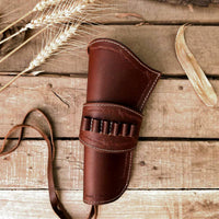 Hulara Leather Western Gun Holster for .22 Caliber Revolver – Fits 4