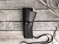 Hulara Tooled Leather Western Gun Holster Heritage 22 Holster .38 .44 .45 .357 .358 Cowboy Holsters For revolvers 4" to 8" Heritage Rough Rider Leather Holster (Plain Black Left Handed) - 7