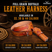 Hulara Leather Western Gun Holster Belt Full Grain Buff  Heritage Rough Rider Gun Belt Cowboy Holster Ruger Wrangler Hol