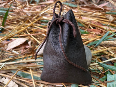 Hulara-Genuine Cowhide Leather Drawstring Shell Pouch Shotgun Ammo Storage Pouch Rifle Ammunition Ammo Shell Bag Rifle Cartridge Holder Leather Ammo Bag for Shotgun Shells