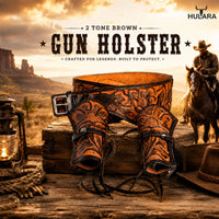 Hulara .22/.38/.44 Caliber Western Gun Holster Belts | Heritage Rough Rider | Cowboy Gun Belt | Ruger Wrangler Revolver 