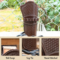 Hulara Leather Western Gun Holster for .22 Caliber Revolver – Fits 4