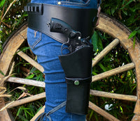 Hulara Genuine Leather Western Gun Belt Concealed Carry Gun Holster Belt for Men Women Cowboy Costum - 42