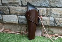 Hulara Genuine Leather Cross Draw Holster Gun Holder 22 .38/357 .44/45 Cal Revolver Western Rough Ri - 55