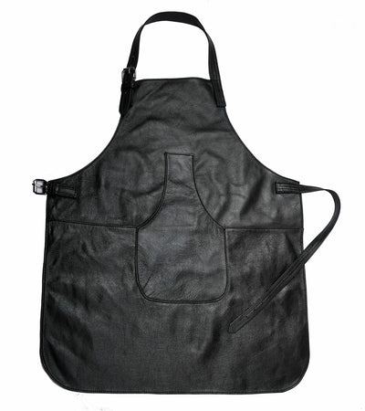 Hulara Leather Aprons For Men/Women Adjustable Straps With Pockets/Kitchen/Barber/Welding Working Apron
