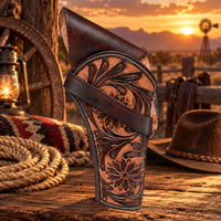 Hulara Genuine Leather Cross Draw Holster Gun Holder 22 .38/357 .44/45 Cal Revolver Western Rough Rider Psitol Holster F