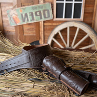 Hulara Full Grain DD Harness Buff Leather Western Gun Holster for Men Heritage Rough Rider 357 Magnum Holster Cowboy Gun Belt and Holster .38/.357 Cal Revolver Holster - 2