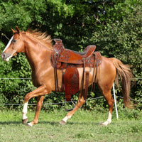 Hulara Western Saddle Tooled Genuine Leather Horse Saddle Carved Comfy Seat Size 18 Inch Western Saddle for Horses Barrel Racing Saddle - 5