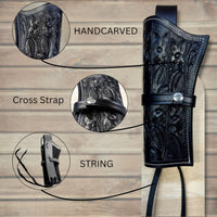 Hulara Leather Western Gun Holster Heritage Rough Rider .Colt SAA Wrangler Single Six Vaquero Uberti Cattleman Cowboy Holsters for 5.5