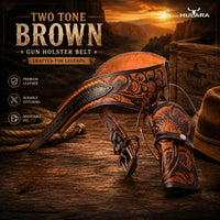 Hulara .22/.38/.44 Caliber Western Gun Holster Belts | Heritage Rough Rider | Cowboy Gun Belt | Ruge