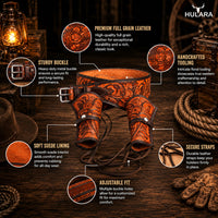 Hulara .22/.38/.44 Caliber Western Gun Holster Belts | Heritage Rough Rider | Cowboy Gun Belt | Ruger Wrangler Revolver 
