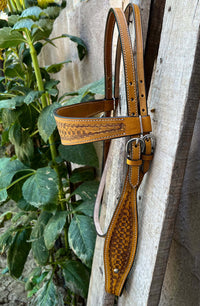Hulara Top Grain Buff Leather Western Bridle and Breast Collar Set Tooled Headstall and Horse Breastcollar Western Tack Set Horse Breast Collar Western Bridle Sets Horse Headstall and Breast Collar - 9