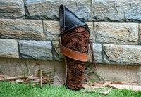 Hulara Genuine Leather Cross Draw Holster Gun Holder 22 .38/357 .44/45 Cal Revolver Western Rough Ri - 20