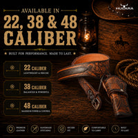 Hulara .22/.38/.44 Caliber Western Gun Holster Belts | Heritage Rough Rider | Cowboy Gun Belt | Ruger Wrangler Revolver 