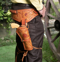 Hulara Genuine Leather Western Gun Belt Concealed Carry Gun Holster Belt for Men Women Cowboy Costume Revolver Holster Pistol Tactical Hoslter. - 6