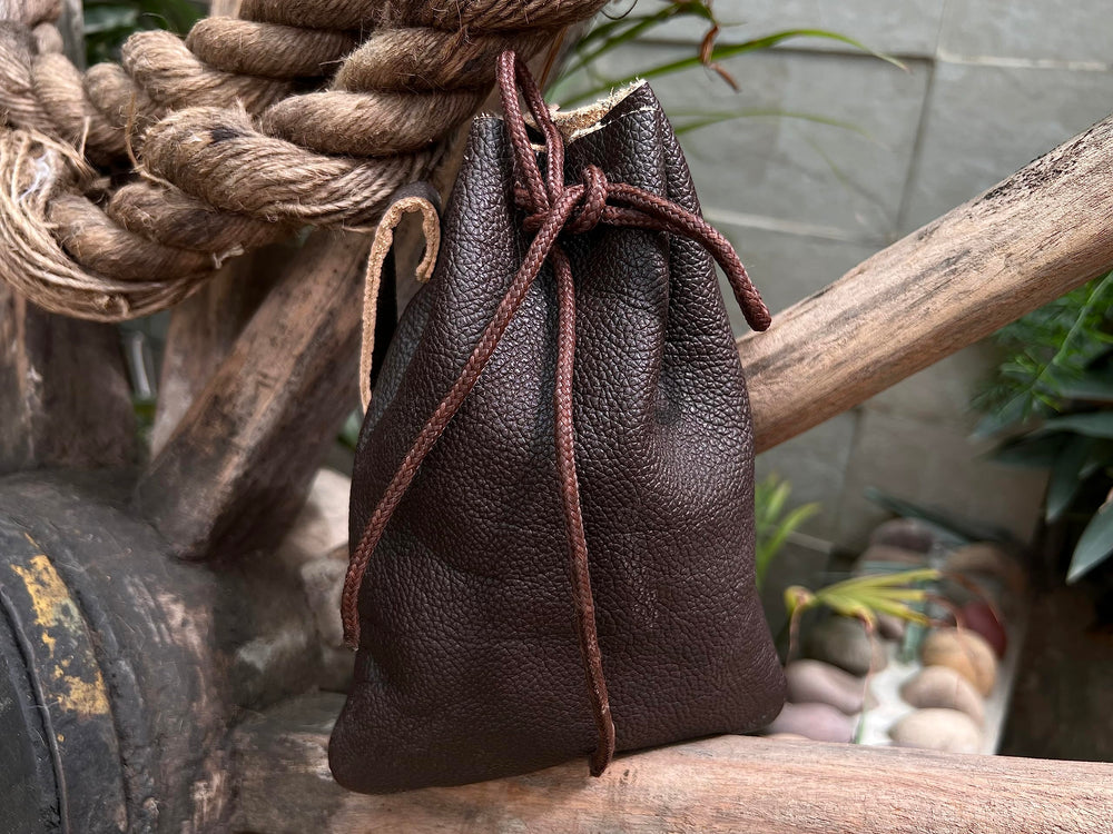 Hulara-Genuine Cowhide Leather Drawstring Shell Pouch Shotgun Ammo Storage Pouch Rifle Ammunition Am - 3