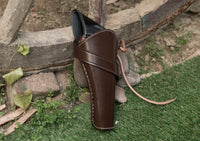Hulara Genuine Leather Cross Draw Holster Gun Holder 22 .38/357 .44/45 Cal Revolver Western Rough Ri - 56