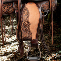 Hulara Western Saddle Tooled Genuine Leather Horse Saddle Carved Comfy Seat Size 16 Inch Western Saddle for Horses Barrel Racing Saddle - 3