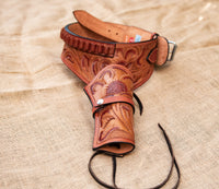 Hulara Full Grain DD Harness Buff Leather Western Gun Holster for Men Heritage Rough Rider 357 Magnu - 27