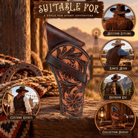 Hulara Genuine Leather Cross Draw Holster Gun Holder 22 .38/357 .44/45 Cal Revolver Western Rough Rider Psitol Holster F