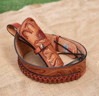 Hulara Full Grain DD Harness Buff Leather Western Gun Holster for Men Heritage Rough Rider 357 Magnu - 31