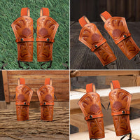 Hulara Leather Western Gun Holster Pack of 2 Heritage Rough Rider .Colt SAA Wrangler Single Six Vaqu - 2