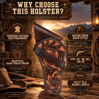 Hulara Genuine Leather Cross Draw Holster Gun Holder 22 .38/357 .44/45 Cal Revolver Western Rough Rider Psitol Holster F